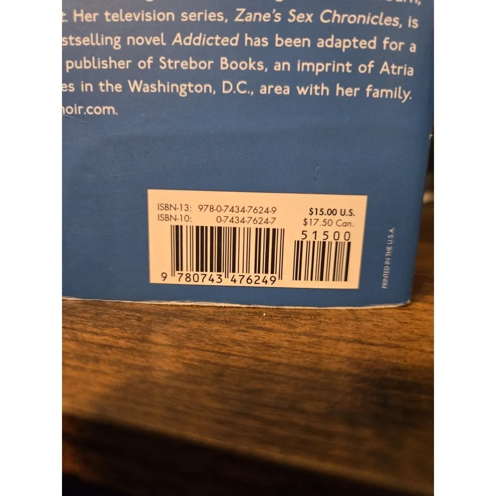 Zane Nervous‎ Paperback 2003 Atria Books Urban Fiction Romance Novel